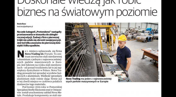 Nova Metale mentioned in a local newspaper